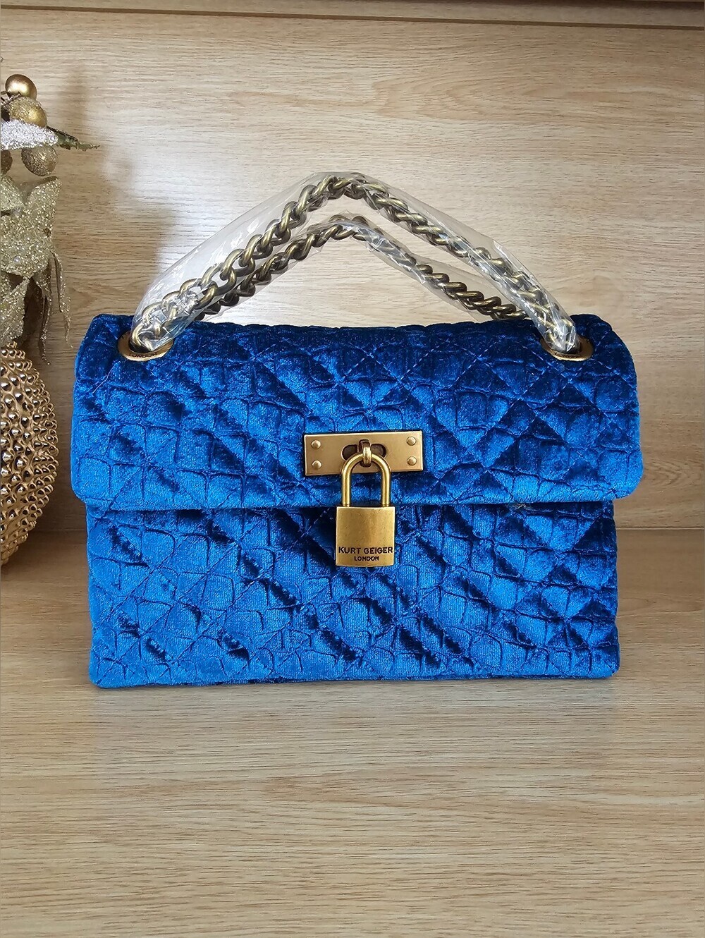 Kurt Geiger Londond Brixton Velvet Shoulder Bag.